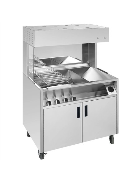 Professional Commercial Electrical Food & Chips Warmer Station FW10 Stainless Steel 1000x700x1560mm for Busy Kitchens