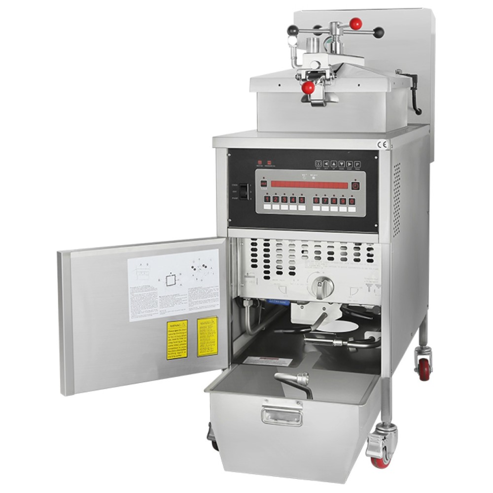 Professional Stainless Steel 25L Commercial Pressure Fryer with Oil Filter for Busy Kitchens - Dimensions 460x970x1220mm