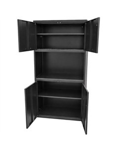 Professional Heavy Duty Steel Upright Storage Cabinet with 4 Doors, 1850x900x400mm, Black - Ideal for Commercial Kitchens 2