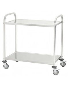 Professional 2-Tier Stainless Steel Serving Trolley 750×400×835 mm for Commercial Kitchens
