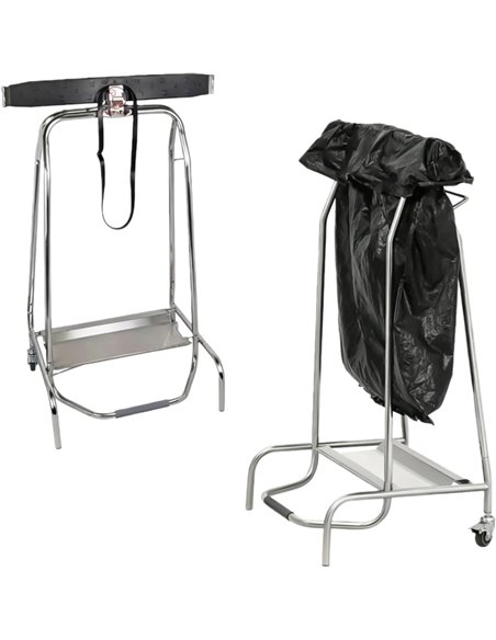 Professional Stainless Steel Trash Bag Holder Cart for Commercial Kitchens, Dimensions 430×530×960 mm