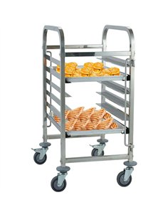 Professional Stainless Steel 6 Tier Bakery Trolley, 600x400mm Rack/Tray/Pan, 470x620x950mm - Ideal for Commercial Kitchens
