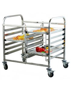 Professional Stainless Steel Double Rack/Tray/Pan Trolley for Commercial Kitchens, 600×400mm 6×2 Tier, 900×820×950mm Size 2
