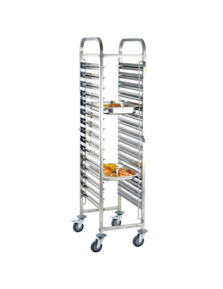 Professional Stainless Steel GN Pan Trolley, 1/1 GN, 15 Tier, 380×550×1700mm - Ideal for Commercial Kitchens