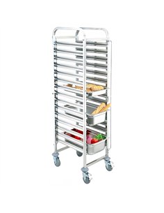 Professional Stainless Steel GN Pan Trolley, 1/1 GN, 15 Tier, 380×550×1700mm - Ideal for Commercial Kitchens 2