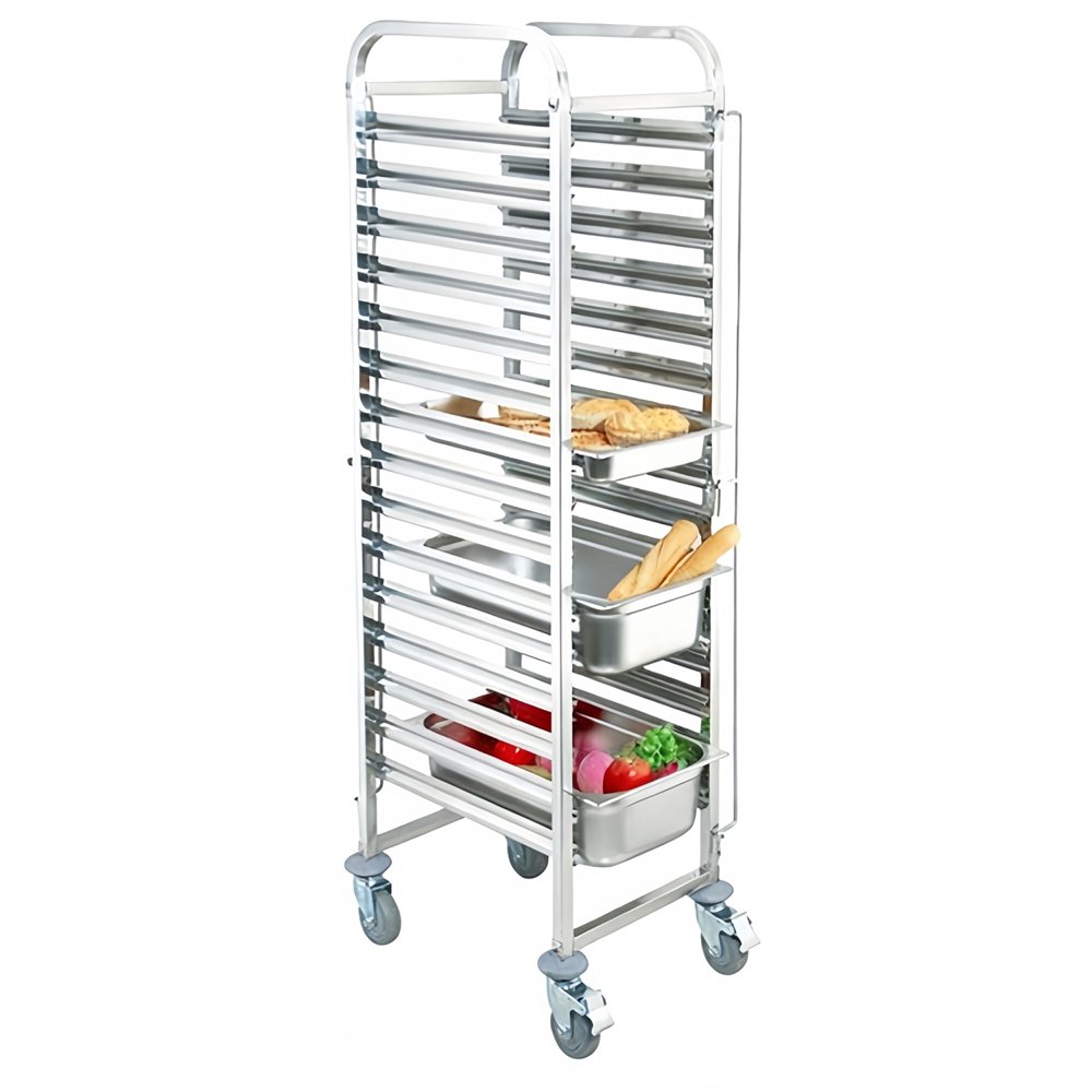 Professional Stainless Steel GN Pan Trolley, 1/1 GN, 15 Tier, 380×550×1700mm - Ideal for Commercial Kitchens