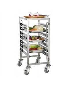 Professional 7-Tier Stainless Steel GN Pan Trolley with Table, 380×550×950mm - Ideal for Commercial Kitchens