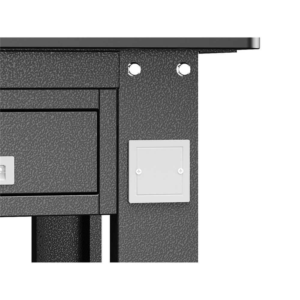 Professional Heavy Duty Steel Work Table with 3 Drawers, 1500x750 mm - Black, Ideal for Commercial Kitchens