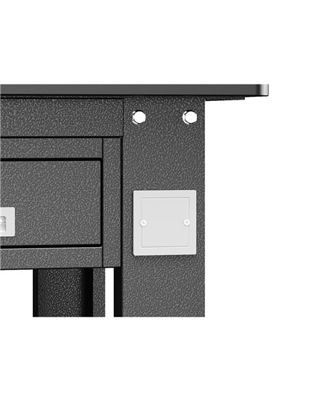 Professional Heavy Duty Steel Work Table with 3 Drawers, 1500x750 mm - Black, Ideal for Commercial Kitchens