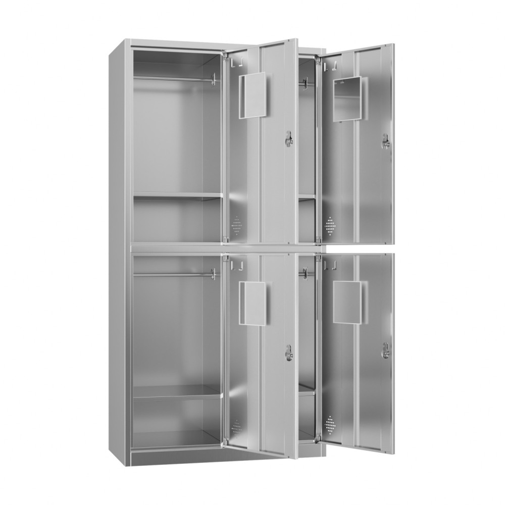 Professional Stainless Steel 4-Door Locker 1800x900x420 mm for Commercial Kitchens