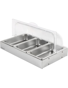 Roll top Display case 3xGN1/3 Stainless steel | Stalwart DA- CRD3