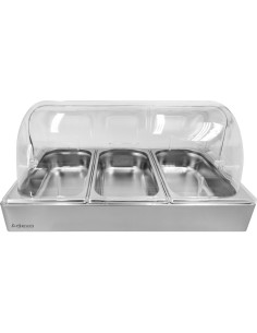 Roll top Display case 3xGN1/3 Stainless steel | Stalwart DA- CRD3 2