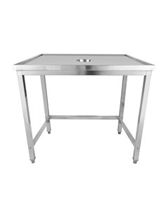 Professional Stainless Steel Waste Disposal Table with 4 Side Up Marine Edge, 1800x600x900mm - Ideal for Commercial Kitchens
