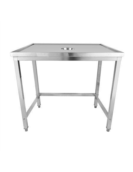 Professional Stainless Steel Waste Disposal Table with 4 Side Up Marine Edge, 1800x600x900mm - Ideal for Commercial Kitchens