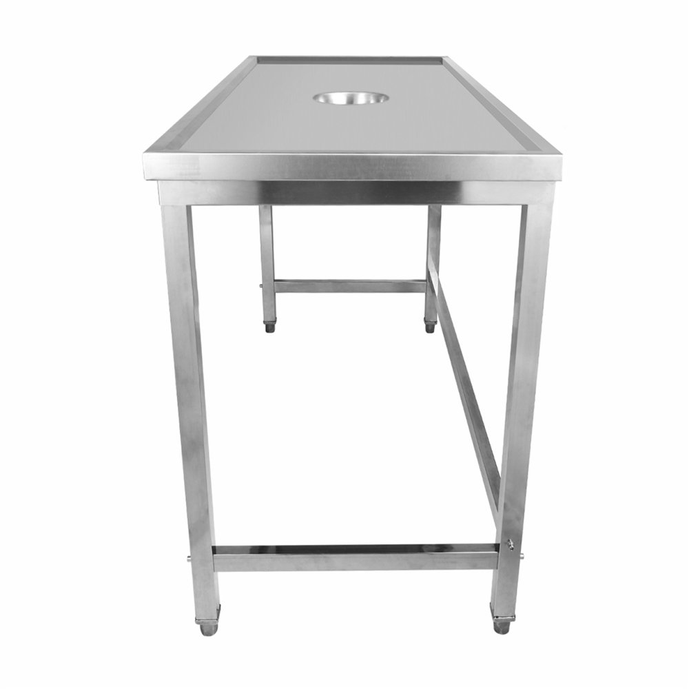 Professional Stainless Steel Waste Disposal Table with 4 Side Up Marine Edge, 1800x600x900mm - Ideal for Commercial Kitchens