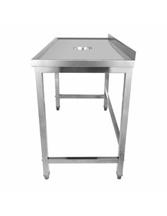 Professional Stainless Steel Waste Disposal Table with 4 Side Up Marine Edge Backsplash, 1800x600x950mm for Commercial Kitchens 2