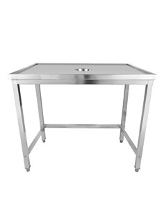 Professional Stainless Steel Waste Disposal Table with 4 Side Up Marine Edge, 2000x600x900mm - Ideal for Commercial Kitchens