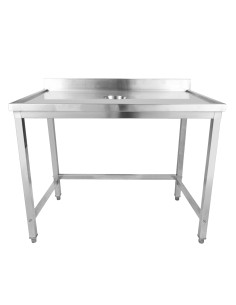 Professional Stainless Steel Waste Disposal Table with 4 Side Up Marine Edge Backsplash, Ideal for Commercial Kitchens, Size: 20
