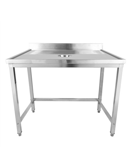 Professional Stainless Steel Waste Disposal Table with 4 Side Up Marine Edge Backsplash, Ideal for Commercial Kitchens, Size: 20
