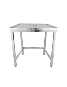 Professional Stainless Steel Waste Disposal Table with 4 Side Up Marine Edge 800x600x900mm for Commercial Kitchens