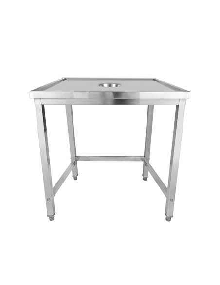 Professional Stainless Steel Waste Disposal Table with 4 Side Up Marine Edge 800x600x900mm for Commercial Kitchens