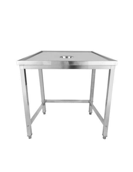 Professional Stainless Steel Waste Disposal Table with 4 Side Up Marine Edge 800x700x900mm for Commercial Kitchens