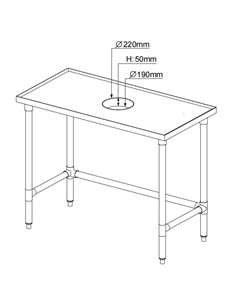 Professional Stainless Steel Waste Disposal Table with 4 Side Up Marine Edge 800x700x900mm for Commercial Kitchens 2
