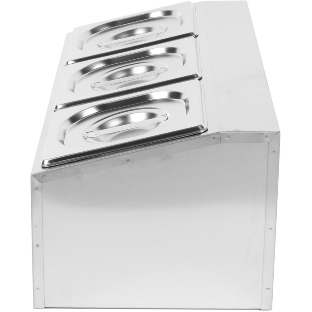 Commercial Condiment Holder including 3xGN1/6-100mm pans &amp lids | Stalwart DA- CHD03A