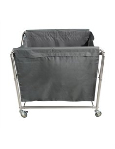 Professional Stainless Steel Foldable Laundry Trolley with 2 Bags – 895 × 660 × 860 mm for Catering Businesses