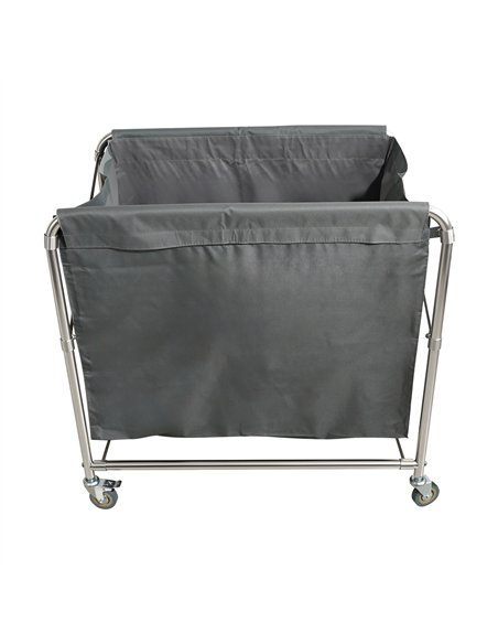 Professional Stainless Steel Foldable Laundry Trolley with 2 Bags – 895 × 660 × 860 mm for Catering Businesses