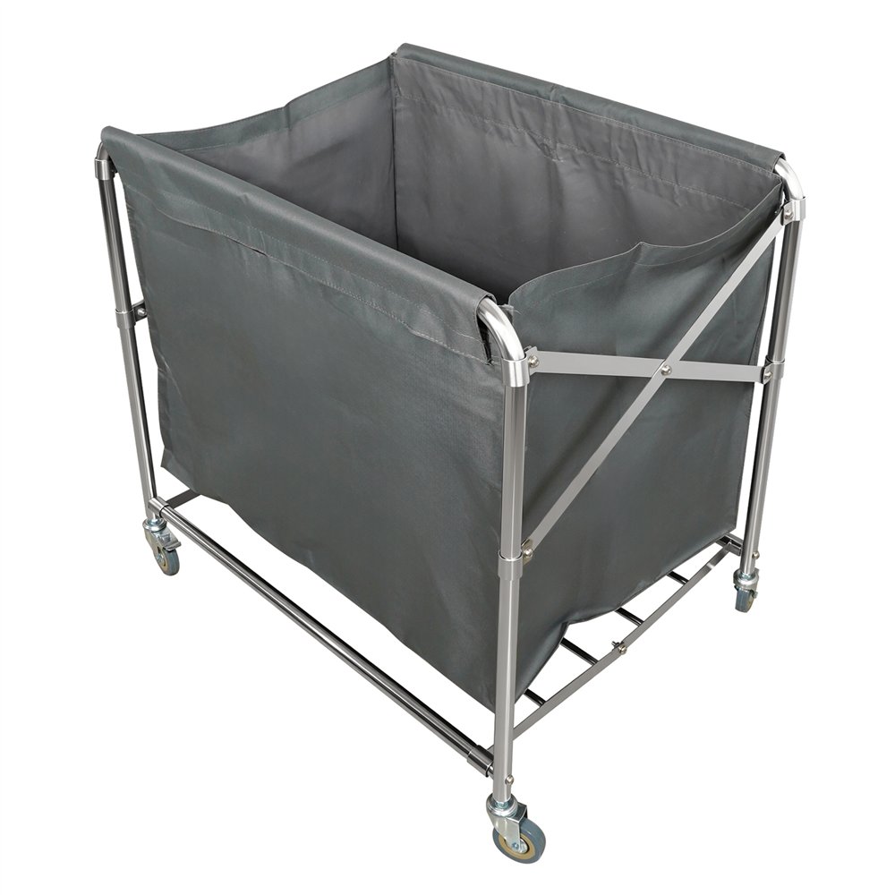 Professional Stainless Steel Foldable Laundry Trolley with 2 Bags – 895 × 660 × 860 mm for Catering Businesses