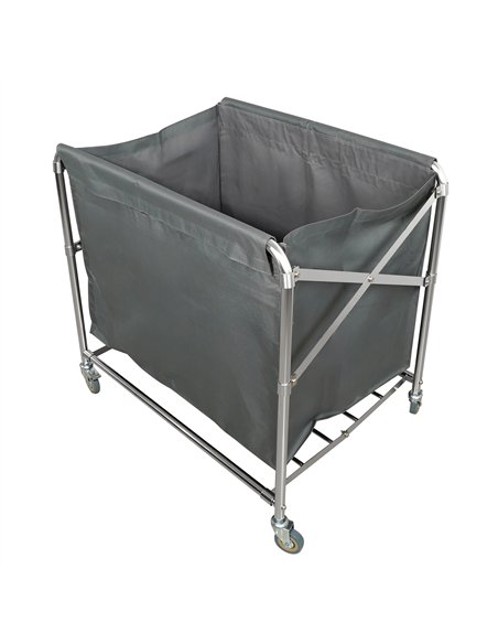 Professional Stainless Steel Foldable Laundry Trolley with 2 Bags – 895 × 660 × 860 mm for Catering Businesses