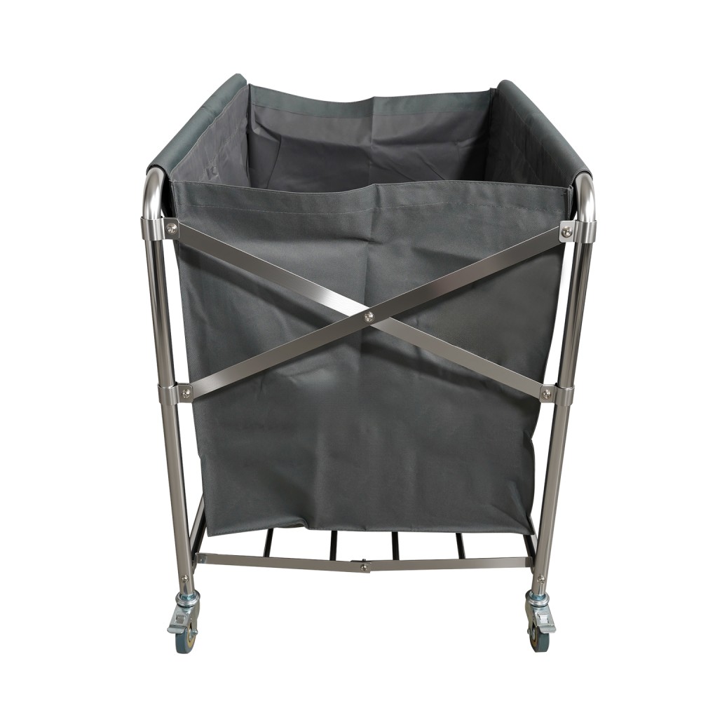 Professional Stainless Steel Foldable Laundry Trolley with 2 Bags – 895 × 660 × 860 mm for Catering Businesses