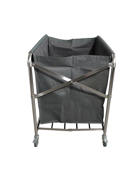 Professional Stainless Steel Foldable Laundry Trolley with 2 Bags – 895 × 660 × 860 mm for Catering Businesses