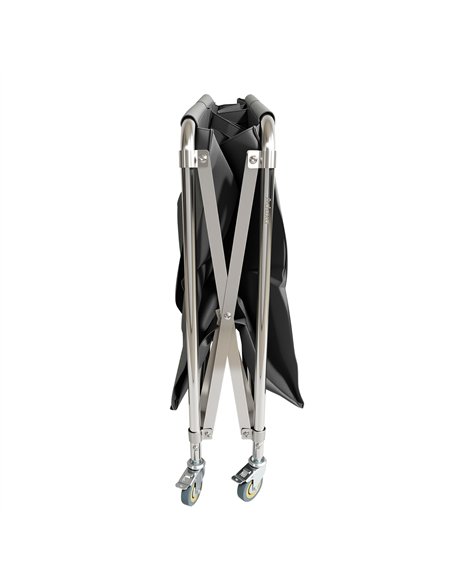 Professional Stainless Steel Foldable Laundry Trolley with 2 Bags – 895 × 660 × 860 mm for Catering Businesses