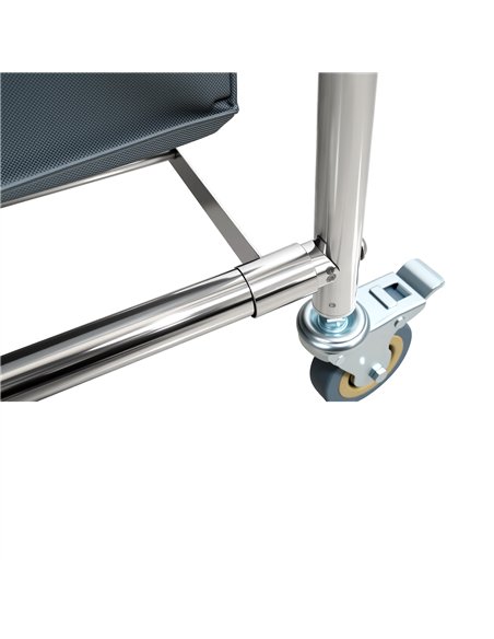 Professional Stainless Steel Foldable Laundry Trolley with 2 Bags – 895 × 660 × 860 mm for Catering Businesses