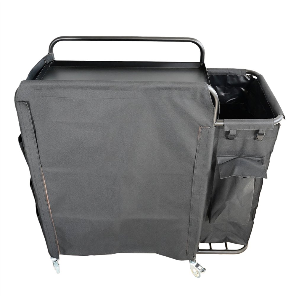 Professional Stainless Steel Laundry Trolley with Shelves – 1110×490×1125mm Black, Ideal for Catering Businesses
