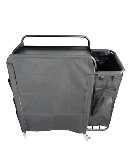 Professional Stainless Steel Laundry Trolley with Shelves – 1110×490×1125mm Black, Ideal for Catering Businesses
