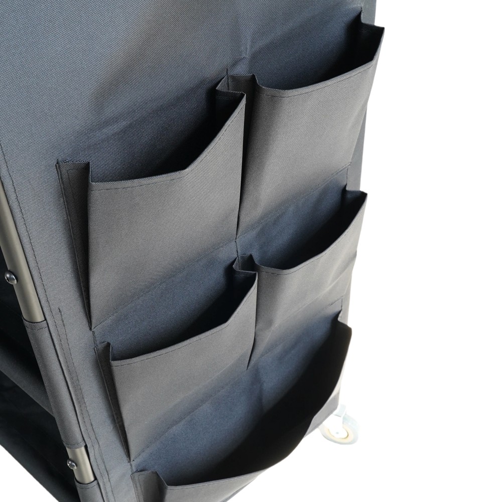 Professional Stainless Steel Laundry Trolley with Shelves – 1110×490×1125mm Black, Ideal for Catering Businesses