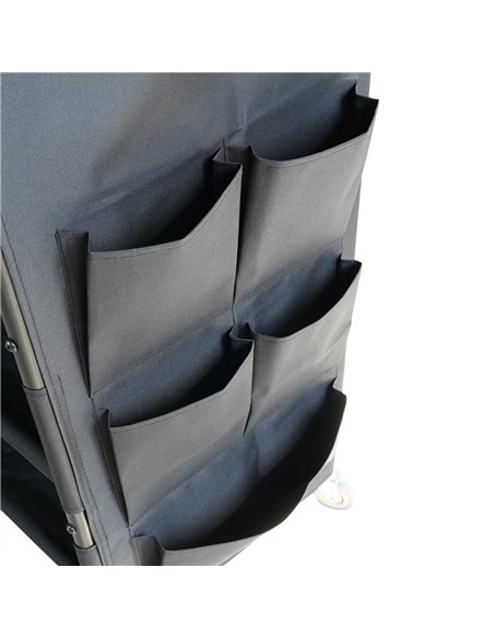 Professional Stainless Steel Laundry Trolley with Shelves – 1110×490×1125mm Black, Ideal for Catering Businesses