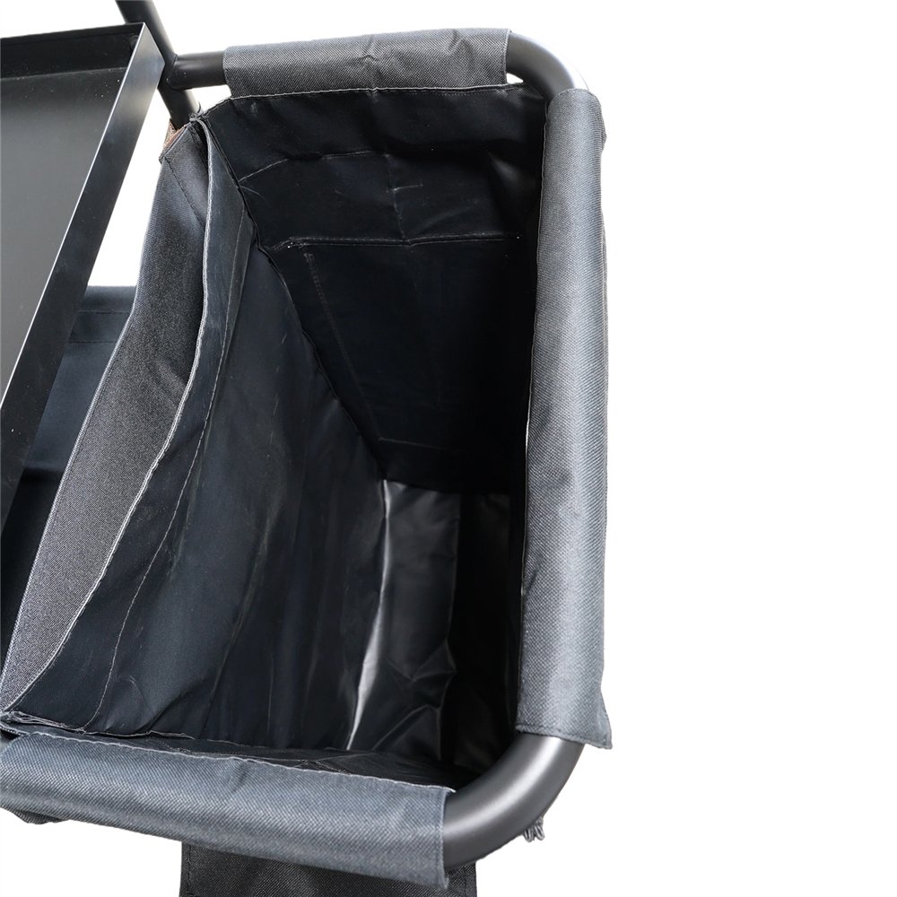 Professional Stainless Steel Laundry Trolley with Shelves – 1110×490×1125mm Black, Ideal for Catering Businesses