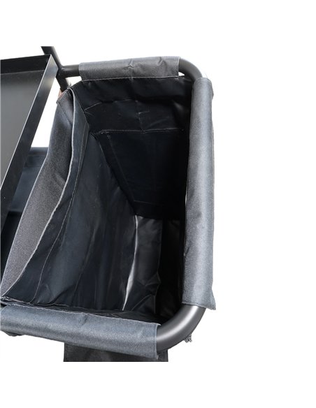 Professional Stainless Steel Laundry Trolley with Shelves – 1110×490×1125mm Black, Ideal for Catering Businesses
