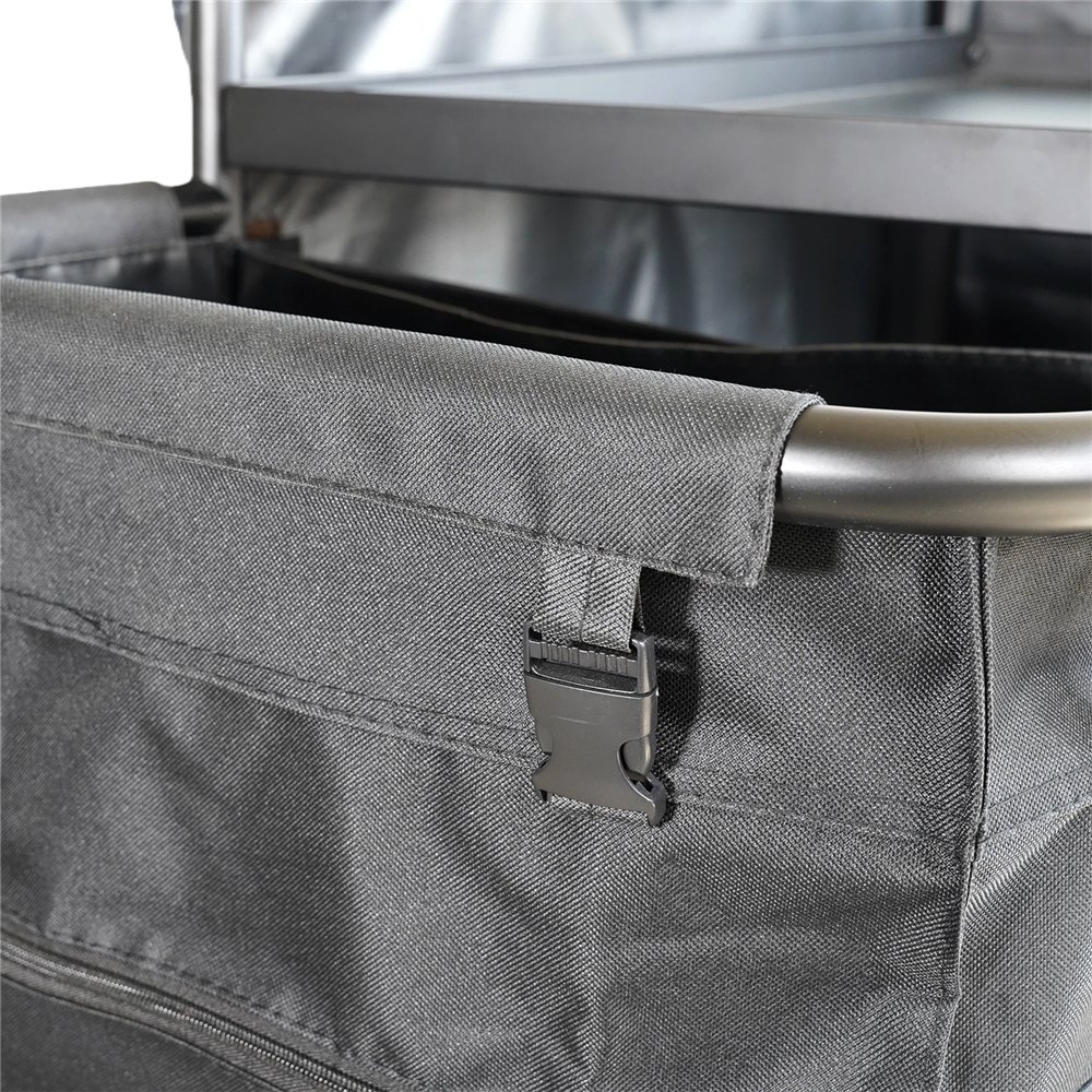 Professional Stainless Steel Laundry Trolley with Shelves – 1110×490×1125mm Black, Ideal for Catering Businesses