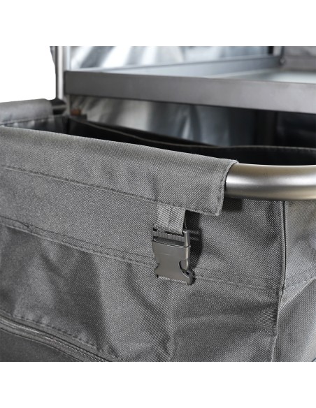 Professional Stainless Steel Laundry Trolley with Shelves – 1110×490×1125mm Black, Ideal for Catering Businesses