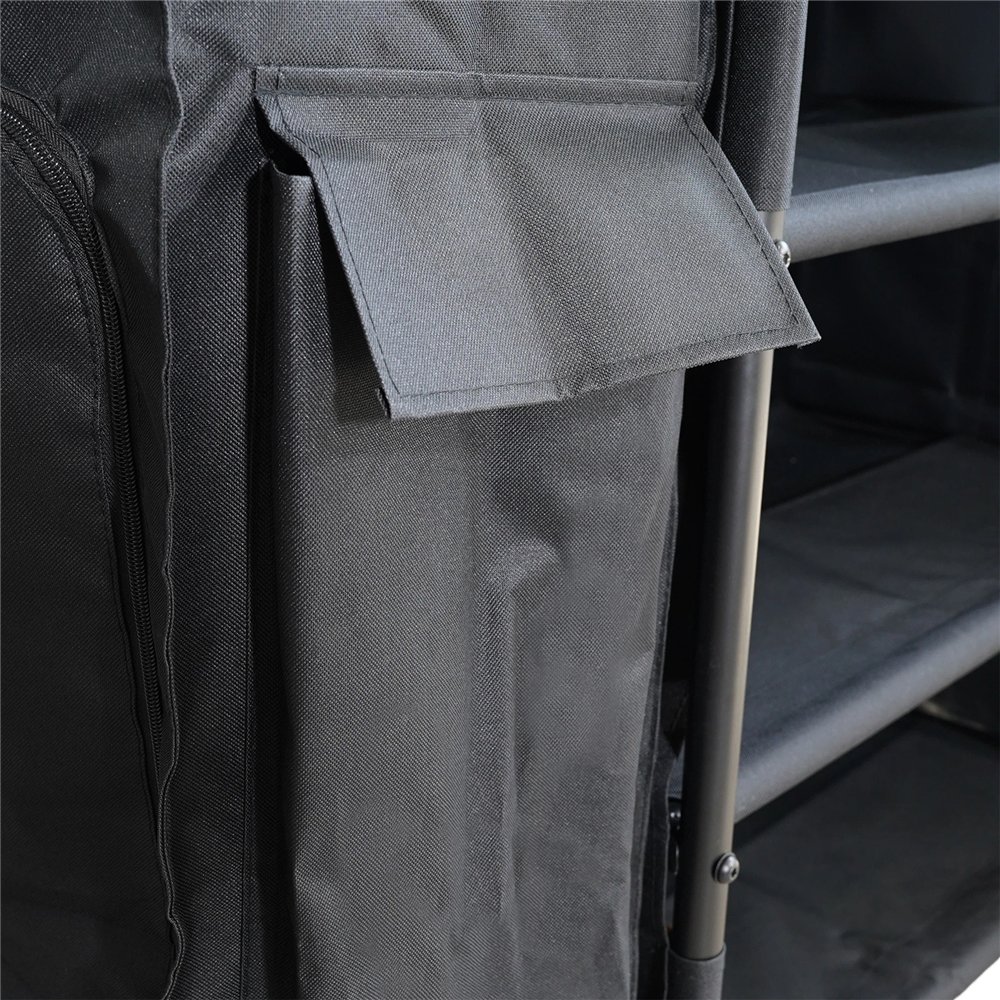 Professional Stainless Steel Laundry Trolley with Shelves – 1110×490×1125mm Black, Ideal for Catering Businesses