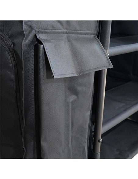 Professional Stainless Steel Laundry Trolley with Shelves – 1110×490×1125mm Black, Ideal for Catering Businesses