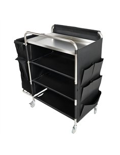 Professional Stainless Steel Laundry Trolley with Shelves – 1110×490×1125mm Silver for Commercial Kitchens
