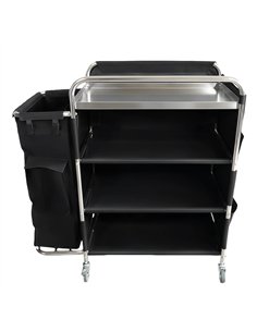 Professional Stainless Steel Laundry Trolley with Shelves – 1110×490×1125mm Silver for Commercial Kitchens 2