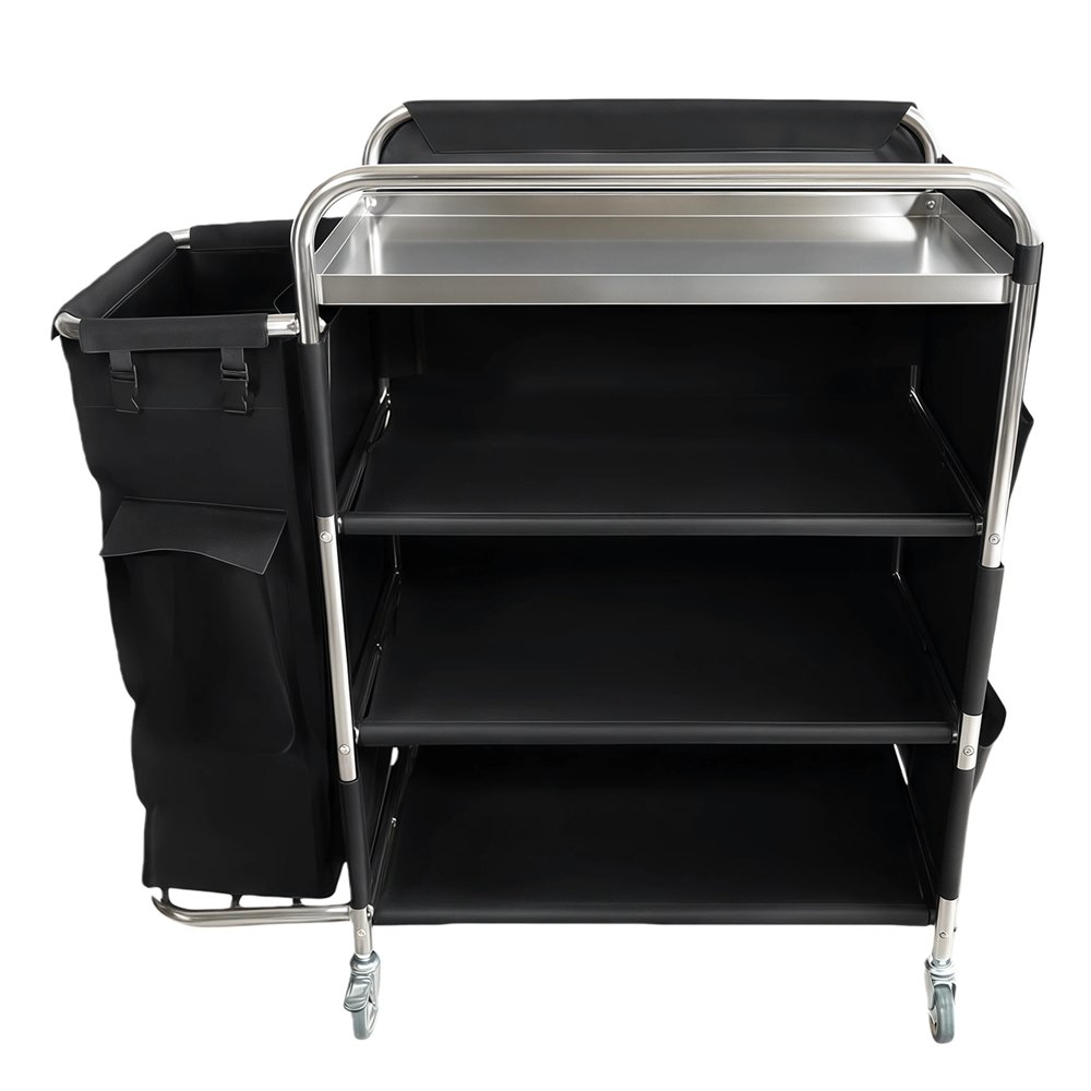 Professional Stainless Steel Laundry Trolley with Shelves – 1110×490×1125mm Silver for Commercial Kitchens
