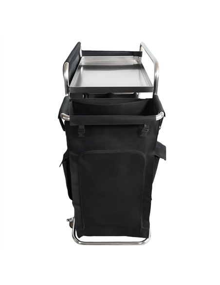 Professional Stainless Steel Laundry Trolley with Shelves – 1110×490×1125mm Silver for Commercial Kitchens